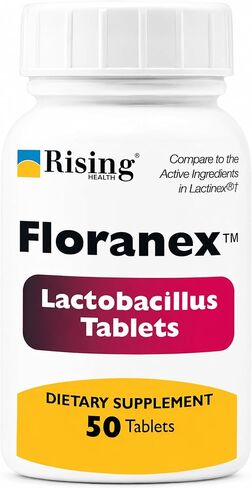 Rising Pharma - Floranex Tablets - Lactobacillus Tablets Probiotic Dietary Supplements - 50 Tablets in Saudi Arabia