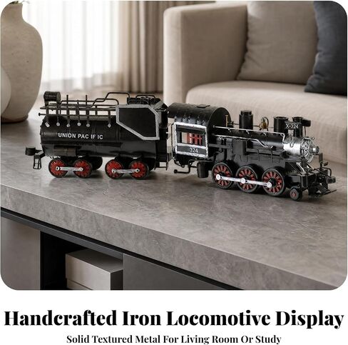 Train Model Industrial Retro European-Style Display Model Detailed for Entryway in Kuwait