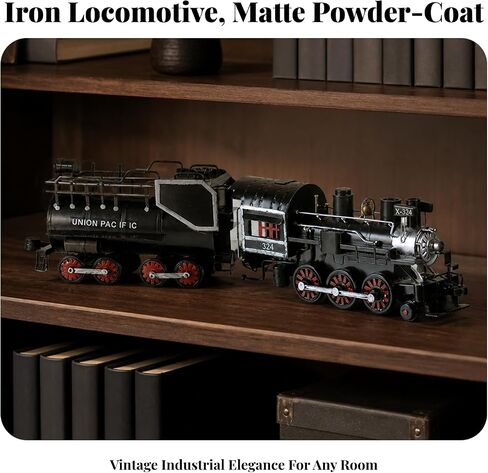 Train Model Industrial Retro European-Style Display Model Detailed for Entryway in Kuwait