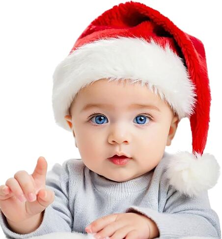 TCJJ kids/Baby/Adult Christmas Hat Unisex Santa Hat Red Velvet Xmas Hats in Saudi Arabia