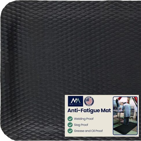 M+A Matting Hog Heaven Anti Fatigue Mat - Welding Safe, Slag Proof, Grease and Oil Proof, Industrial Grade Mat for Commercial Areas (2' x 3', 5/8" Thick) in Kuwait