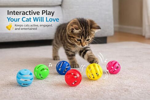 bulk buys Balls with Bells Cat Toys Set, Medium Breeds in Kuwait
