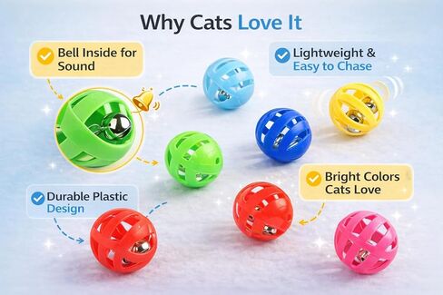 bulk buys Balls with Bells Cat Toys Set, Medium Breeds in Kuwait
