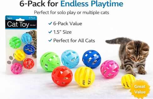 bulk buys Balls with Bells Cat Toys Set, Medium Breeds in Kuwait