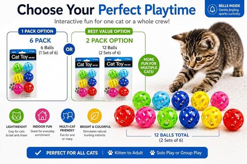 bulk buys Balls with Bells Cat Toys Set, Medium Breeds in Kuwait