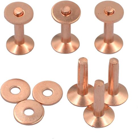 DGOL 50 Sets Shinning #9 Size 9 Red Copper Burrs Rivets Washers 3/4 inch (19mm) Long in Kuwait