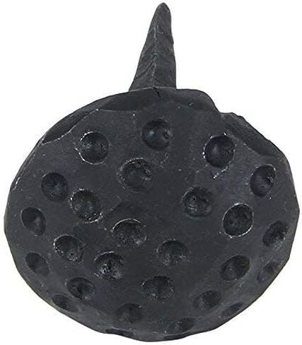 (Set of 12) 1 1/4 x 1 inch Round Iron Clavos Decorative Nails, Hand Forged, Natural Black Finish in Kuwait