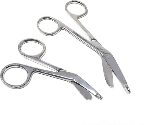 Set of 2 Heavy Duty Nurse Doctor Medical Lister Bandage Scissors Shears (A2ZSCILAB) (Chrome 5.5" + 7.25") in Saudi Arabia