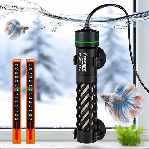FREESEA Thermostatic Betta Aquarium Heater: 50W for 3-10 Gal - Preset 78°F in Saudi Arabia