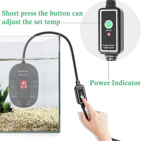 HITOP 100W Mini Adjustable Aquarium Heater: Digital Fish Tank Heater with Protective Cover and Controller for 5-30Gallon in Kuwait