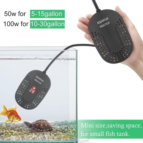 HITOP 100W Mini Adjustable Aquarium Heater: Digital Fish Tank Heater with Protective Cover and Controller for 5-30Gallon in Kuwait