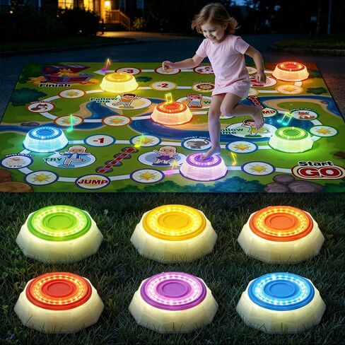 HYES Light Up Stepping Stones & Balance Beams for Kids Ages 3-5 in Saudi Arabia