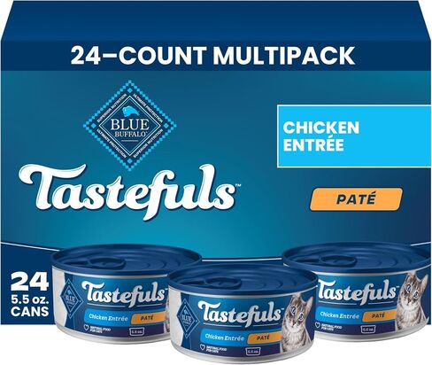 Blue Buffalo Tastefuls Variety Pack Paté Wet Cat Food, 5.5 oz, 24 ct in Kuwait