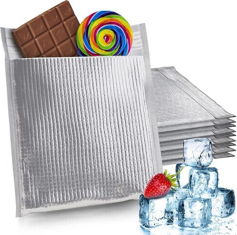 APQ Thermal Mailers 8.5 x 11. Metallic Foam Thermal Bags for Cold and Hot Food 25 Pack. Lightweight Self-Seal Disposable Insulated Bags. Leakproof Insulated Shipping Bags for Food, Fruits, Vegetables in Kuwait