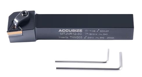 أدوات صناعية Accusize 3/4 بوصة × 5 بوصة الطول الكلي MtTJNR 12-3c حامل أدوات المخرطة مع إدراج TNMG33، اليد اليمنى، 2312-5008 in Kuwait