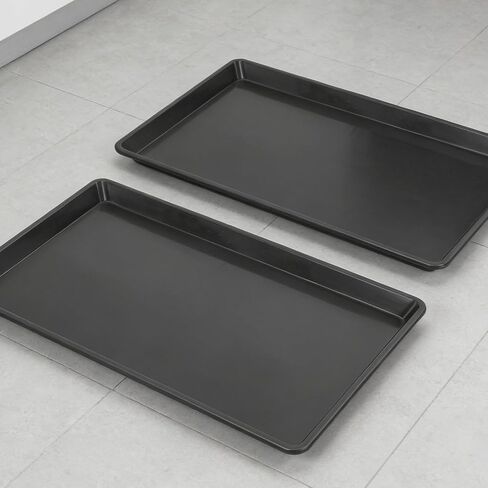 2pcs Plastic Pet Cage Tray Replacement Pan Thickened Black 17.7x11.8 in Kuwait