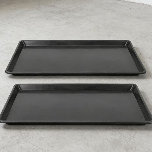 2pcs Plastic Pet Cage Tray Replacement Pan Thickened Black 17.7x11.8 in Kuwait