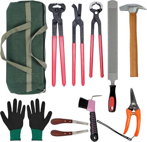 12Pcs Farrier Tools Kit, Hoof Trimming Tools with Tool Bag in Saudi Arabia