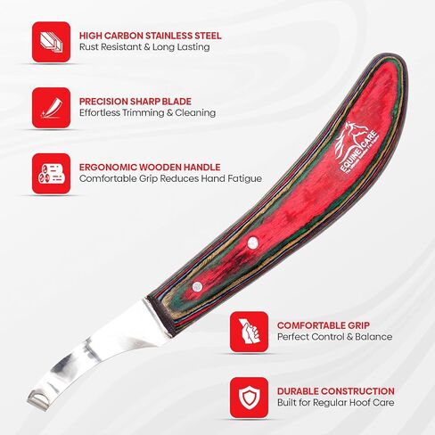 Equine Care Right-Handed Farrier Hoof Knife, Horses Goats Sheep, Red Handle in Saudi Arabia
