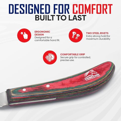 Equine Care Right-Handed Farrier Hoof Knife, Horses Goats Sheep, Red Handle in Saudi Arabia