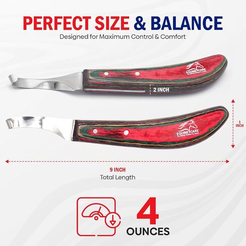 Equine Care Right-Handed Farrier Hoof Knife, Horses Goats Sheep, Red Handle in Saudi Arabia