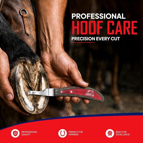 Equine Care Right-Handed Farrier Hoof Knife, Horses Goats Sheep, Red Handle in Saudi Arabia