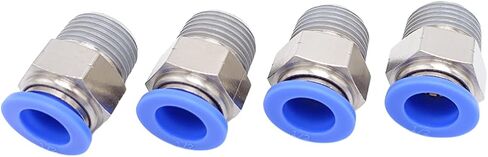 Push to Connect Fitting 1/2" Tube OD x 1/2" Male NPT Thread, Pneumatic Male Straight Air Water Line Quick Push in Connectors (Pack of 4) in Saudi Arabia
