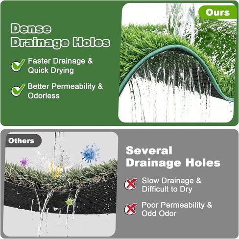 Artificial Grass for Dogs Potty Training, 2 Pack Dog Grass Pad 21.7x16.2in, Fake Grass Mat for Dogs Potty Tray with Hemmed Edge, Odorless Faster Drainage Quickly Drying Easy Clean, Indoor Outdoor Use in Kuwait