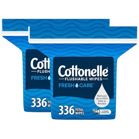 Cottonelle Fresh Care Flushable Wet Wipes, Adult Wet Wipes, 1 Refill Pack, 252 Wipes per Pack, Packaging May Vary in Saudi Arabia
