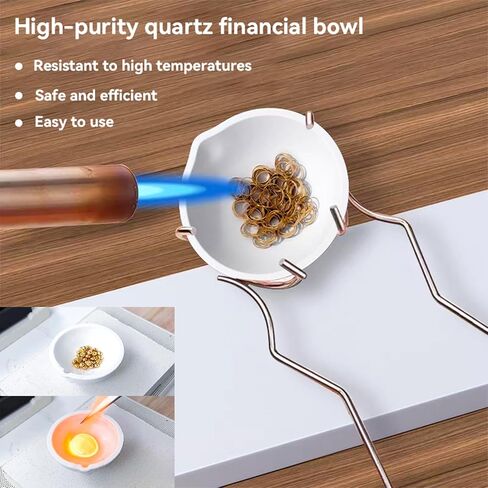 Luxiys 9 PCS Graphite Torch Melting Casting Kit, Including Graphite Casting Ingot Mould, Quartz Cup, 2 Crucible Stir Stick, Graphite Crucible, A Pair of Gloves, Suitable for Melting and Casting Gold in Saudi Arabia