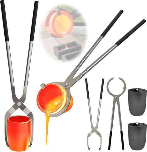 Nelyrho 6kg/13.2lbs Crucible Tongs Set for Metal Melting and Casting in Kuwait