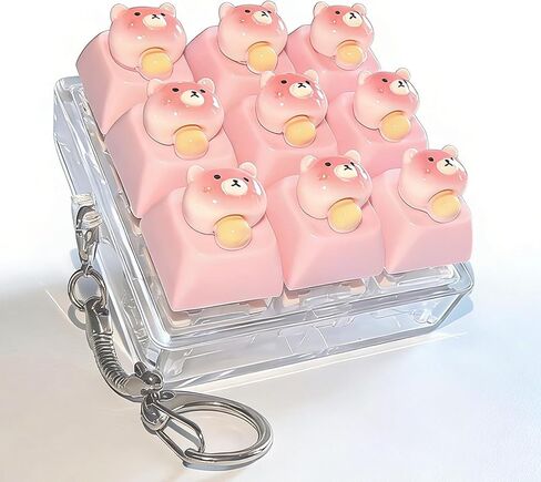 Sound Keyboard Fidget Toy Clicky Stress Relief Clicker Keychain Boost Focus & Calm Anxiety at Work Travel Ideal Stress-Relief Giftice School Travel Anxiety Keyboard Keychain Gift (Yellow Bread) in Kuwait