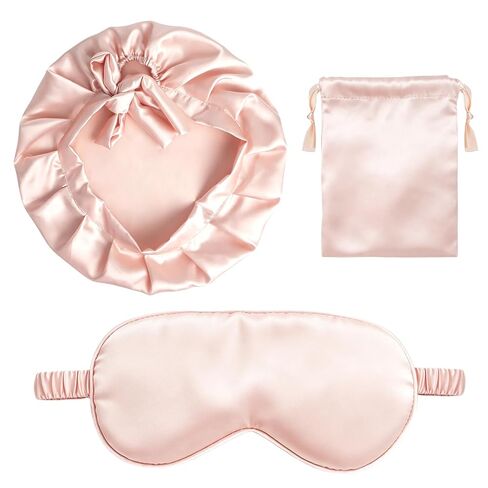 Eye Mask for Sleeping, 100% Duble Layer Mulberry Silk Sleep Mask, Super Soft Satin Sleep Mask, Satin Eye Masks for Sleeping Blockout, Blindfold, Night Mask, Eye Cover, Eye Shades, 2 Pack (Kid) in Kuwait