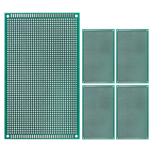 PATIKIL 3.1" x 2.4" Double Sided PCB Board, 5 Pcs Prototype Kit, PCB Circuit Board FR-4 Perfboard for DIY Soldering Electronic Experiments, Green in Kuwait