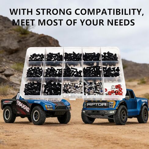 RC Car Repair Work Stand Repair Tool Set 360 Degree Rotation and 524PCS RC Screws Kit & RC Screwdrivers and Screws Pallet for 1/8 1/10 1/12 1/16 1/18 RC Crawler Truck Buggy Vehicle Scale Accessories in Kuwait