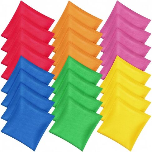 Foilswirl 36 Pcs 5" X 5" Nylon Bean Bags Bulk for Tossing, Bright Colors in Kuwait