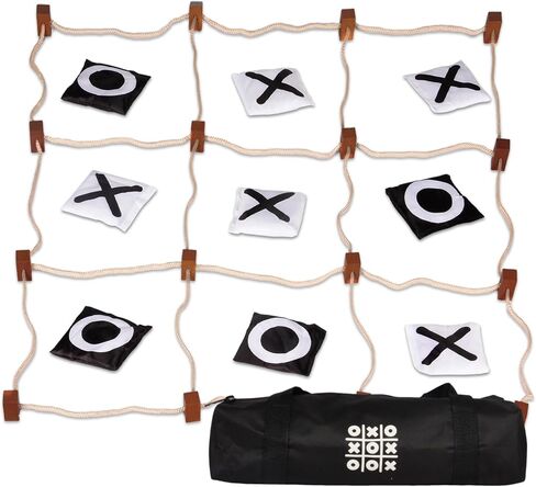 Giant Tic Tac Toe Outdoor Games, Bean Bag Toss for Kids and Adults, 4Ft x 4Ft, Large Backyard Family Game, No Assembly, Indoor Outdoor Play, Portable Giant Lawn Games, Instant Setup in Saudi Arabia