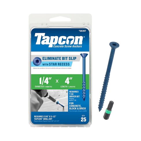 Tapcon 28550 3/16x1-1/4 Blue Star Drive Bugle Head Concrete Anchors 225/Box in Kuwait