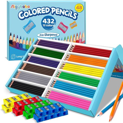 432 Count Colored Pencils Bulk, Color Pencils for Kids Classroom, 12 Colors in Kuwait
