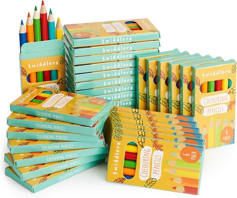 THE TWIDDLERS 30 Pack Mini Colored Pencils - 6 Pencils per box - 180 Bulk Mini Coloring Pencils for kids Goodie Bag Stuffers, Classroom Prizes, Teachers Supplies, Party Favors in Kuwait