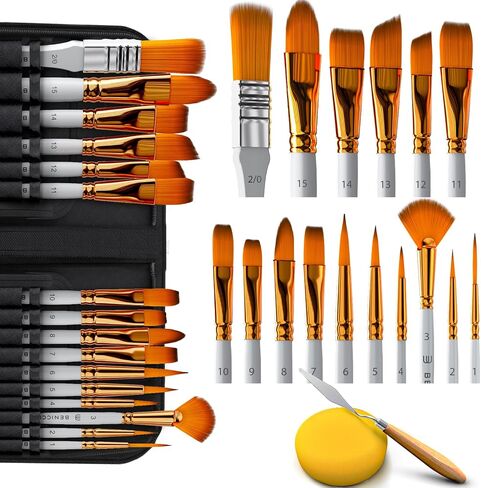 Acrylic Paint Brush Set of 16, Artist Paint Brushes for Acrylic Painting in Kuwait