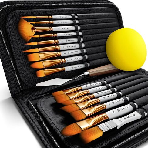 Acrylic Paint Brush Set of 16, Artist Paint Brushes for Acrylic Painting in Kuwait