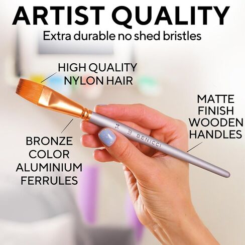 Acrylic Paint Brush Set of 16, Artist Paint Brushes for Acrylic Painting in Kuwait