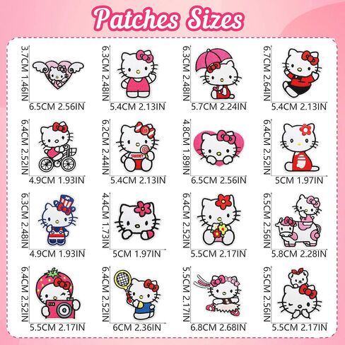 17Pcs Cute Cartoon Cat Iron On Patches, Sew on/Iron on Applique Embroidered Patches for Hats, Backpacks,Shirt,Shoes in Kuwait