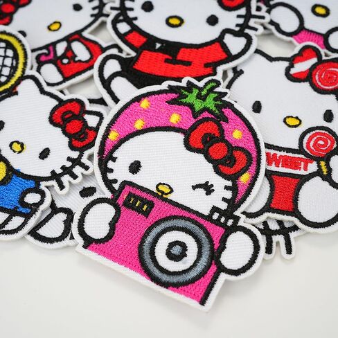 17Pcs Cute Cartoon Cat Iron On Patches, Sew on/Iron on Applique Embroidered Patches for Hats, Backpacks,Shirt,Shoes in Kuwait