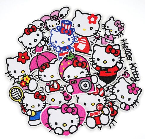 17Pcs Cute Cartoon Cat Iron On Patches, Sew on/Iron on Applique Embroidered Patches for Hats, Backpacks,Shirt,Shoes in Kuwait