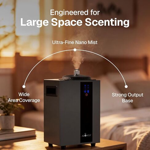 Aromely Smart Bluetooth HVAC Scent Diffuser, Aromatherapy Nebulizing Diffuser for Home, Office, Large Room, Perfect Aroma Diffuser Up to 4,000 SQSF with Large 800ml Oil Bottle (Black) in Saudi Arabia