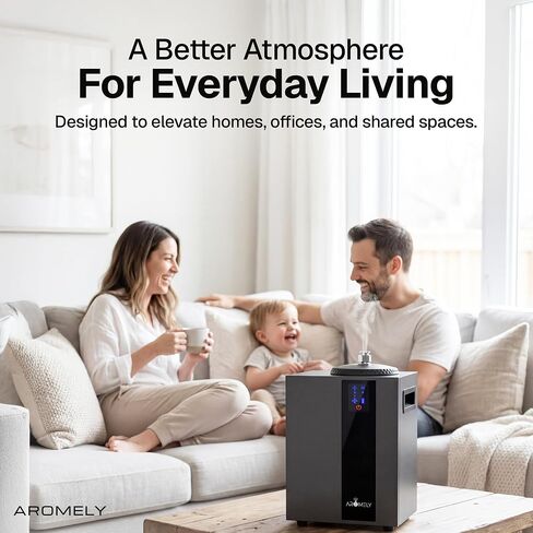 Aromely Smart Bluetooth HVAC Scent Diffuser, Aromatherapy Nebulizing Diffuser for Home, Office, Large Room, Perfect Aroma Diffuser Up to 4,000 SQSF with Large 800ml Oil Bottle (Black) in Saudi Arabia