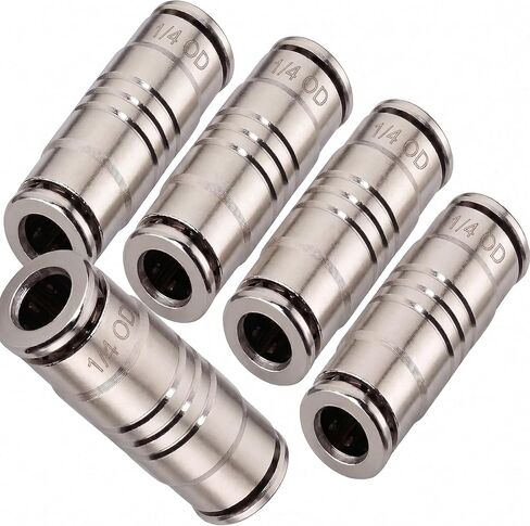 1/4 Air Hose Fittings Straight Union Push-to-connect Fittings Air Line Fittings Air Line Tubing Connectors Brass Push To Connect Fitting Air Quick Connect (5 Pack) in Kuwait