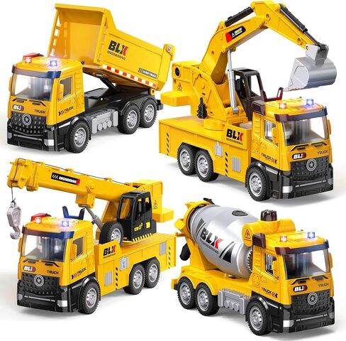 ORANGE OCEAN 4 Pack Construction Truck Toys for 2 3 4 5 Year Old Boys in Kuwait